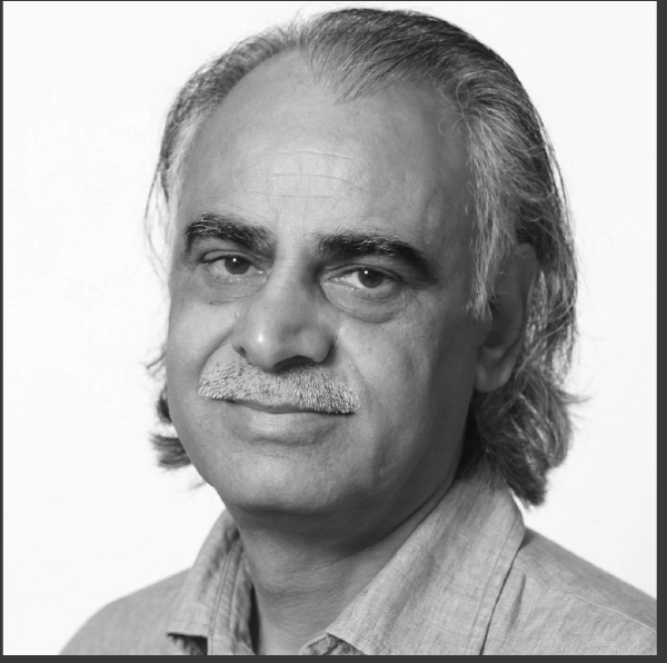 Black and white headshot of Ziauddin Sardar 